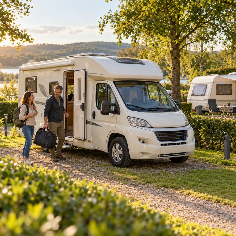 Couple Camping Car